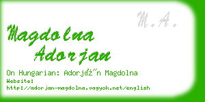 magdolna adorjan business card